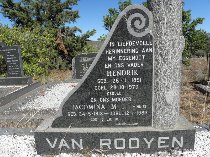 ROOYEN Hendrik, van 1891-1970 &amp; Jacomina M.J. 1913-1987