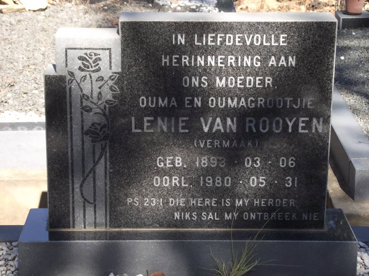 ROOYEN Lenie, van nee VERMAAK 1893-1980