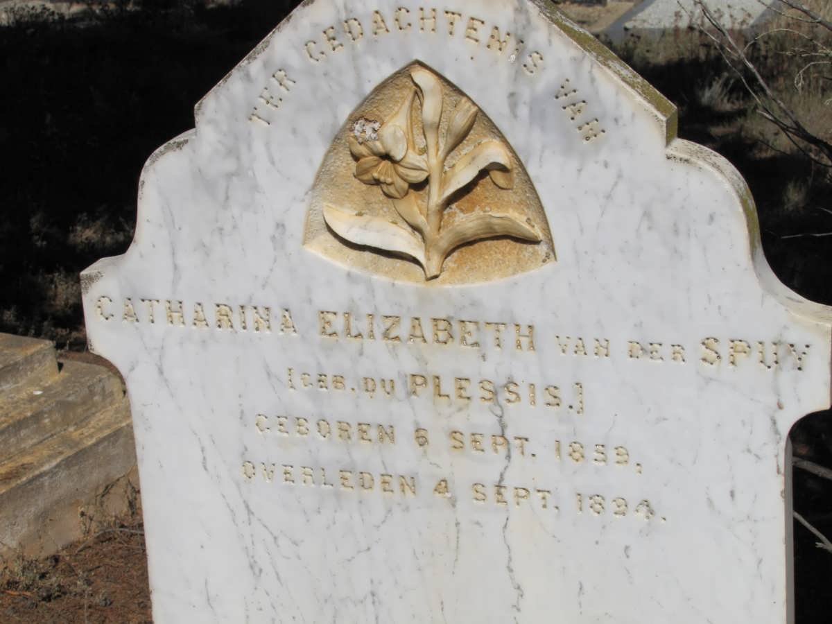 SPUY Catharina Elizabeth, van der nee du PLESSIS 1859-1894