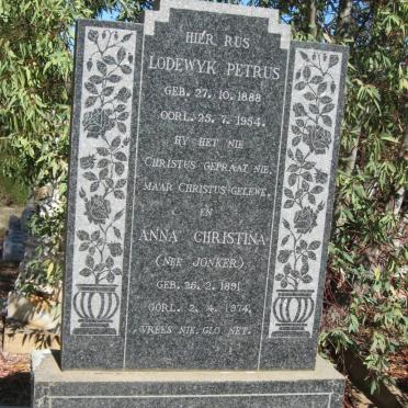 SPIES Lodewyk Petrus 1888-1954 &amp; Anna Christina JONKER 1891-1974