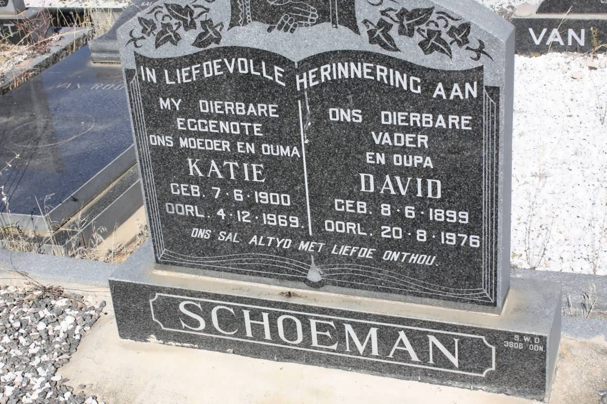 SCHOEMAN David 1899-1976 &amp; Katie 1900-1969