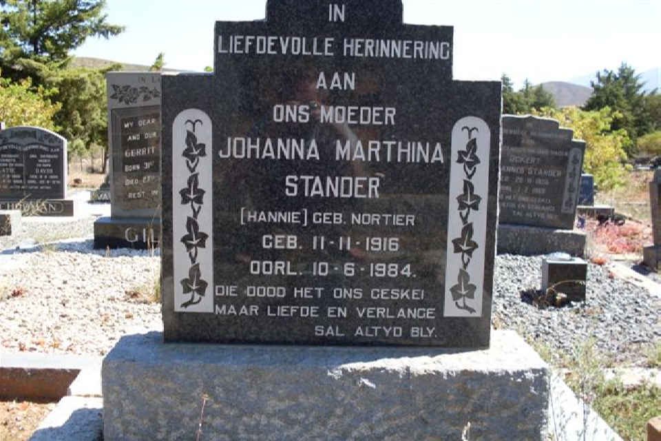 STANDER Johanna Marthina nee NORTIER 1916-1984
