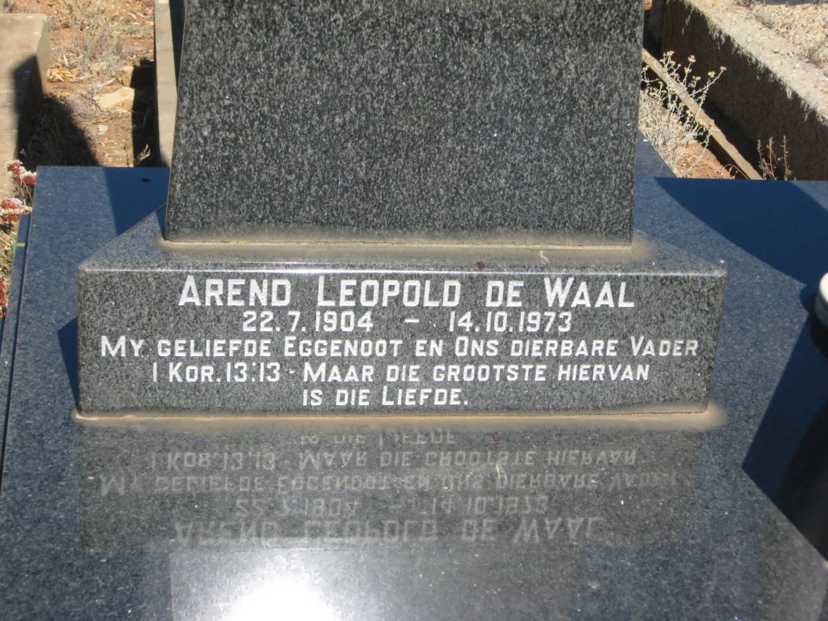 WAAL Arend Leopold, de 1904-1973 &amp; Mabel Serah REYNOLDS 1916-2006