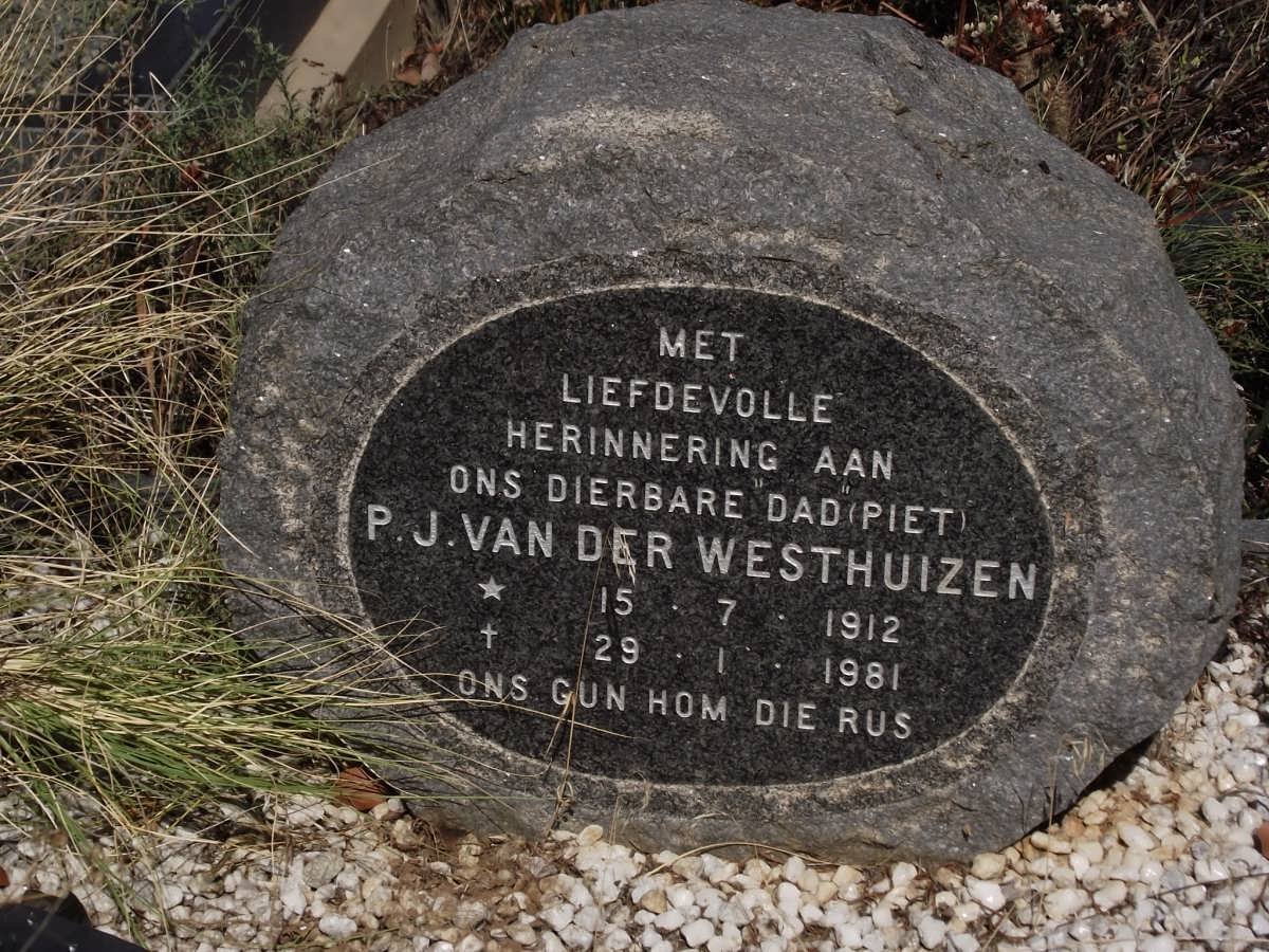 WESTHUIZEN P.J., van der 1912-1981