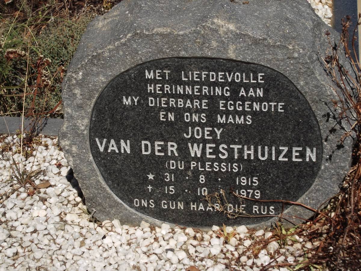 WESTHUIZEN Joey, van der nee du PLESSIS 1915-1979