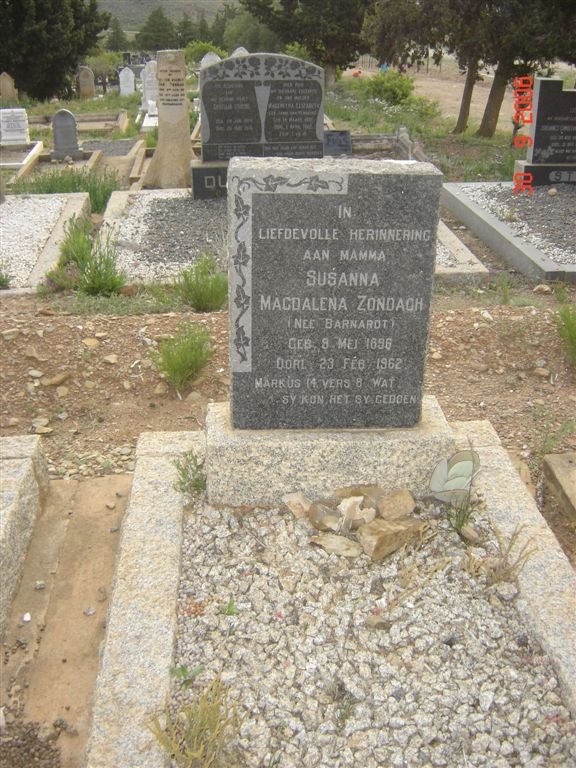 ZONDACH Susanna Magdalena nee BARNARDT 1896-1962