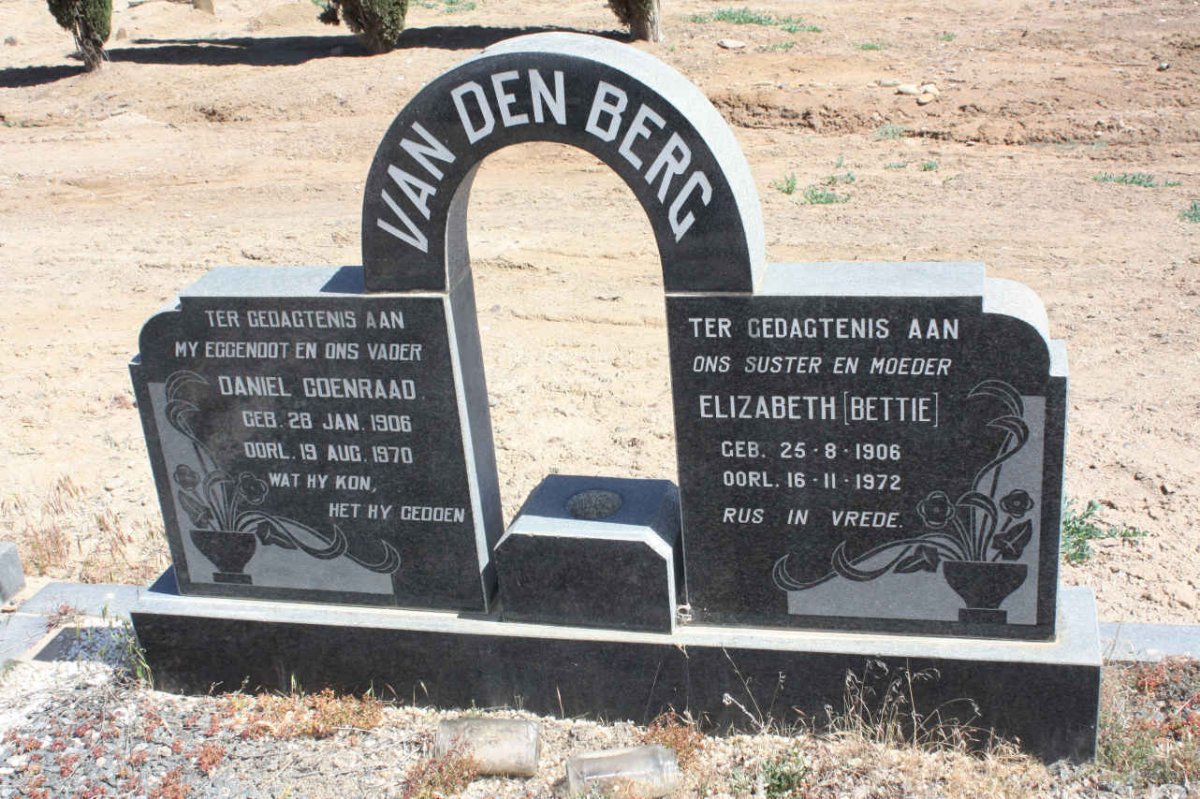 BERG Daniel Coenraad, van den 1906-1970 &amp; Elizabeth 1906-1972
