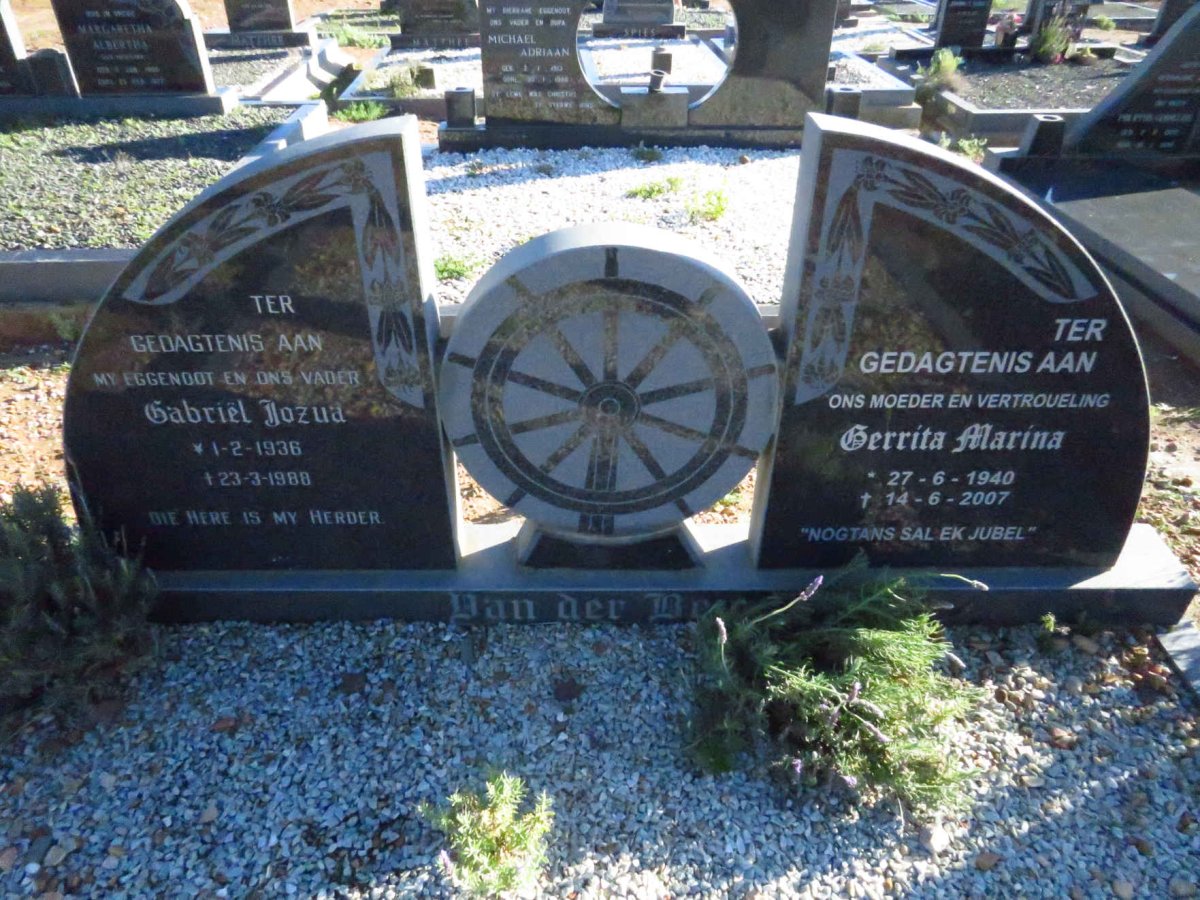 BERG Gabriel Jozua, van der 1936-1988 & Gerrita Marina 1940-2007