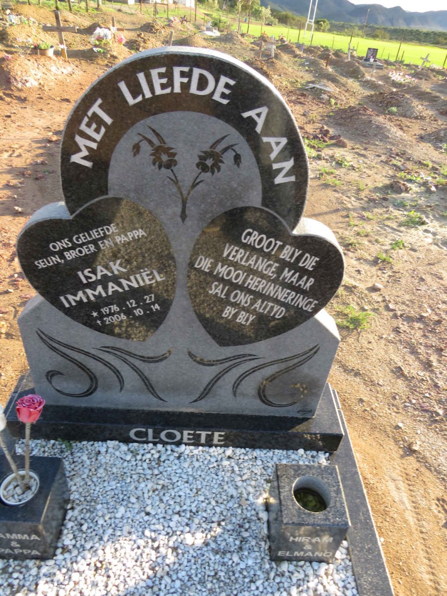 CLOETE Isak Immaniël 1976-2006
