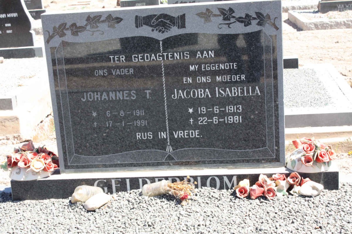 GELDERBLOM Johannes T. 1911-1991 &amp; Jacoba Isabella 1913-1981