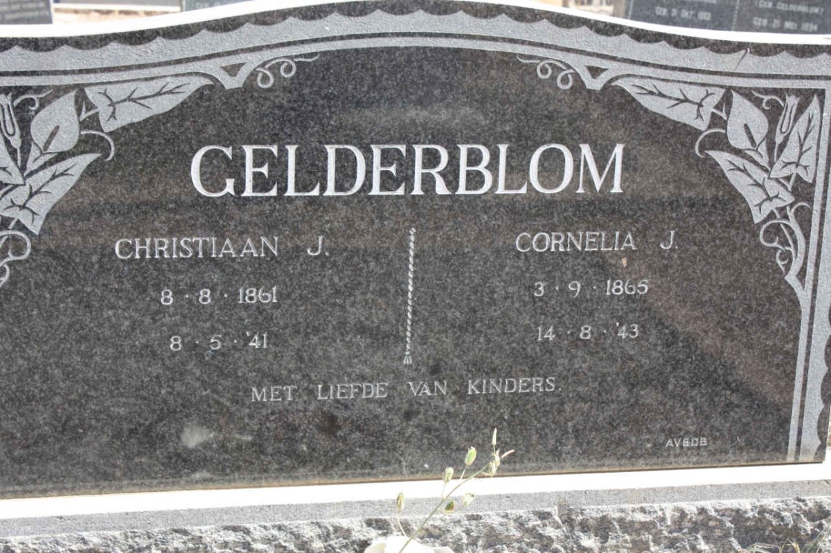 GELDERBLOM Christiaan J. 1861-1941 &amp; Cornelia J. 1865-1943