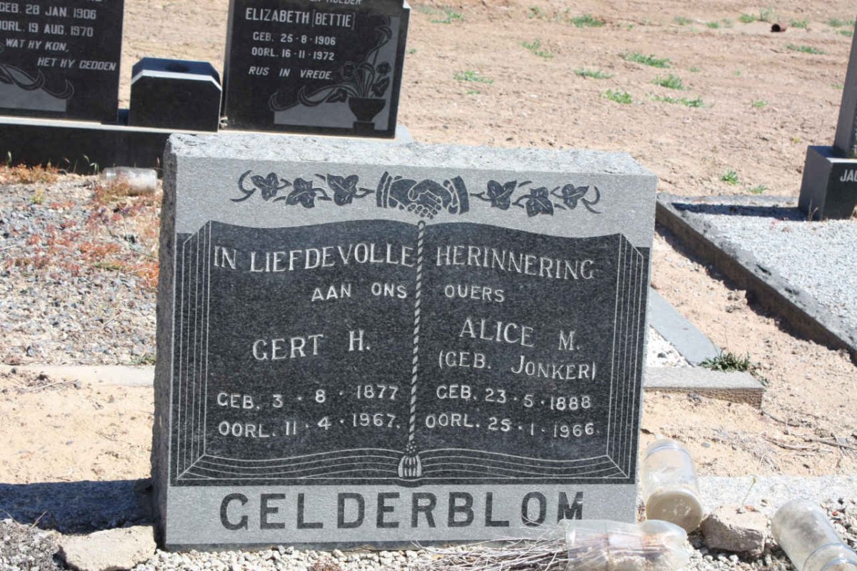 GELDERBLOM Gert H. 1877-1967 &amp; Alice M. JONKER 1888-1966