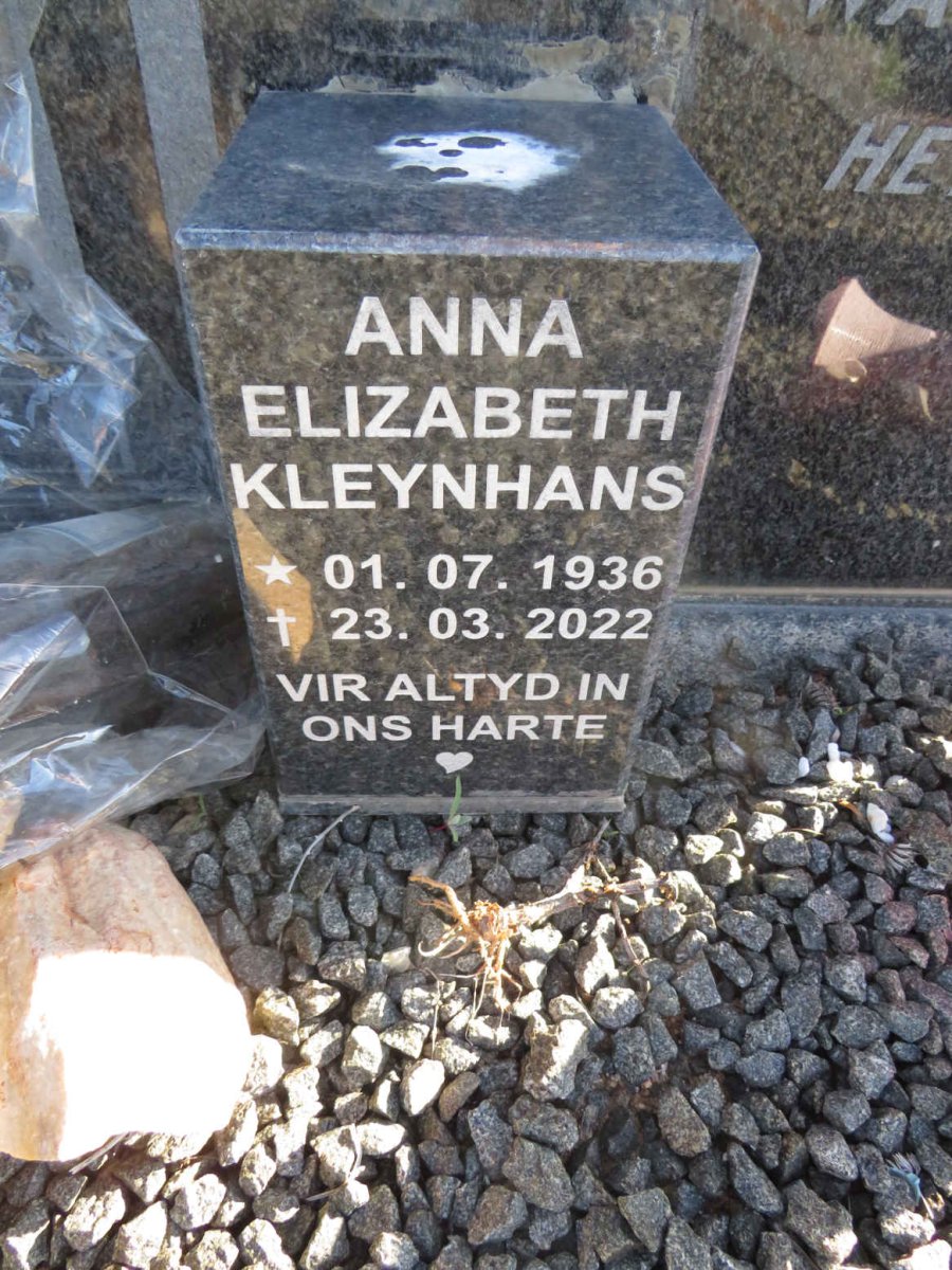 KLEYNHANS Anna Elizabeth 1936-2022