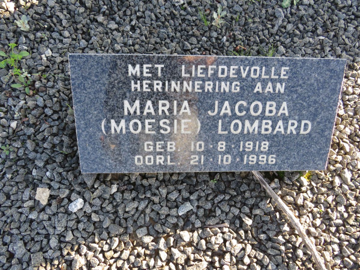 LOMBARD Maria Jacoba 1918-1996