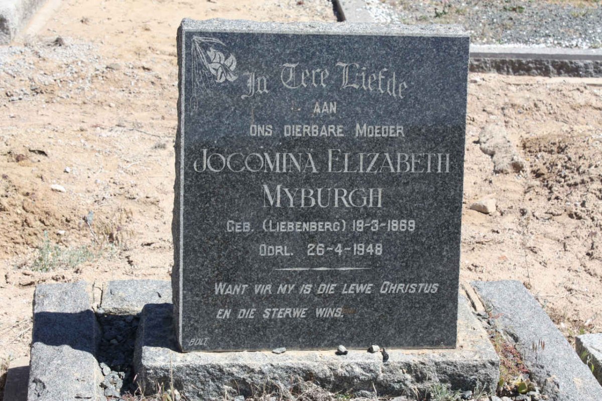 MYBURGH Jocomina Elizabeth nee LIEBENBERG 1869-1948