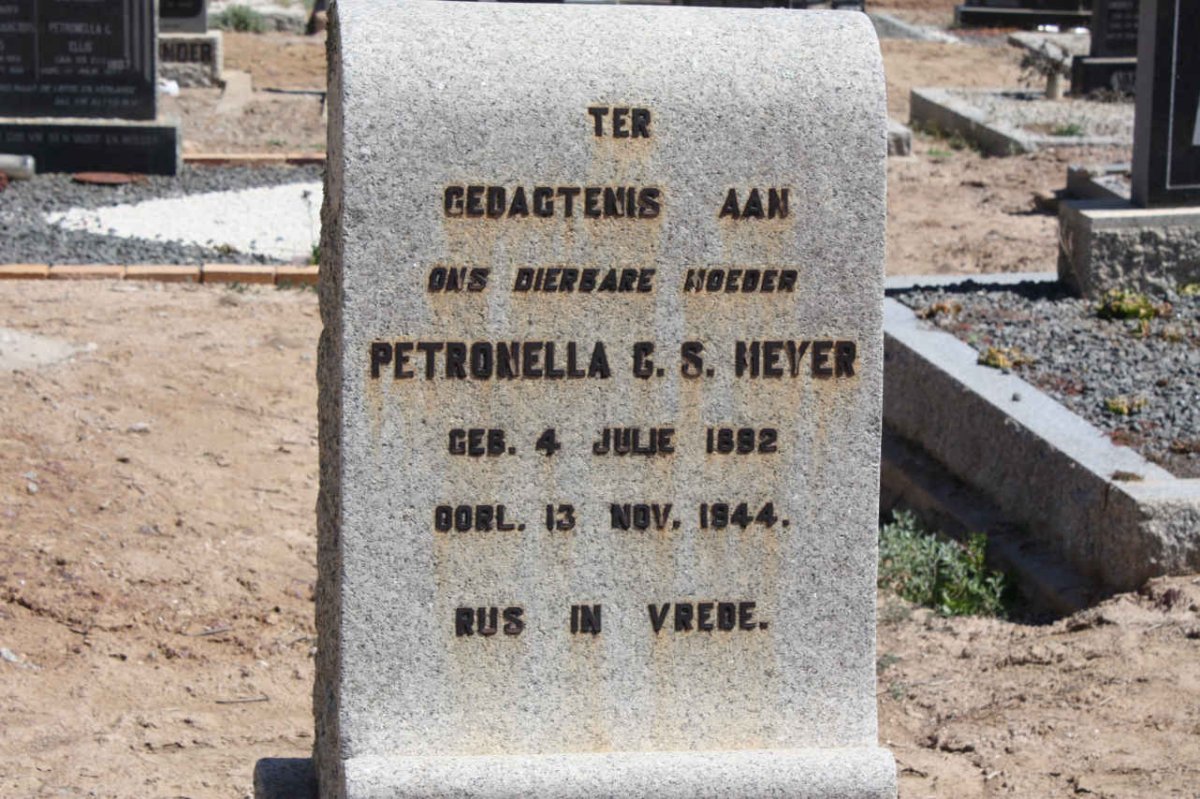 MEYER Petronella G.S. 1892-1944