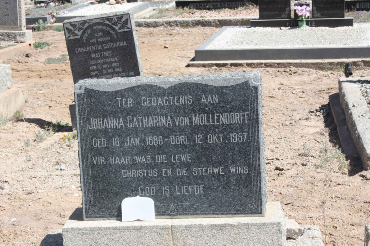 MOLLENDORFF Johanna Catharina, von 1886-1957