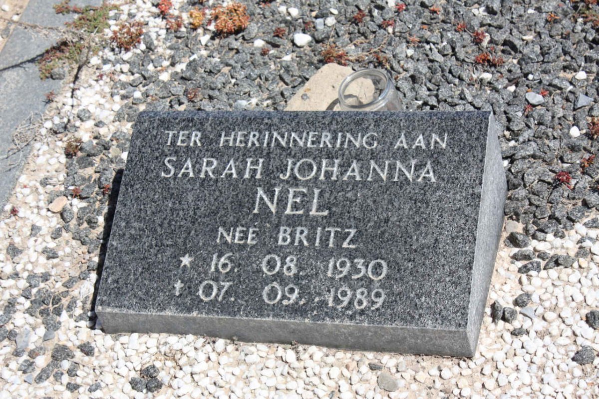 NEL Sarah Johanna nee BRITZ 1930-1989