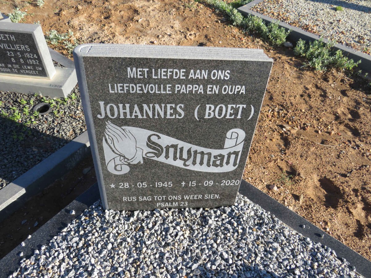 SNYMAN Johannes 1945-2020