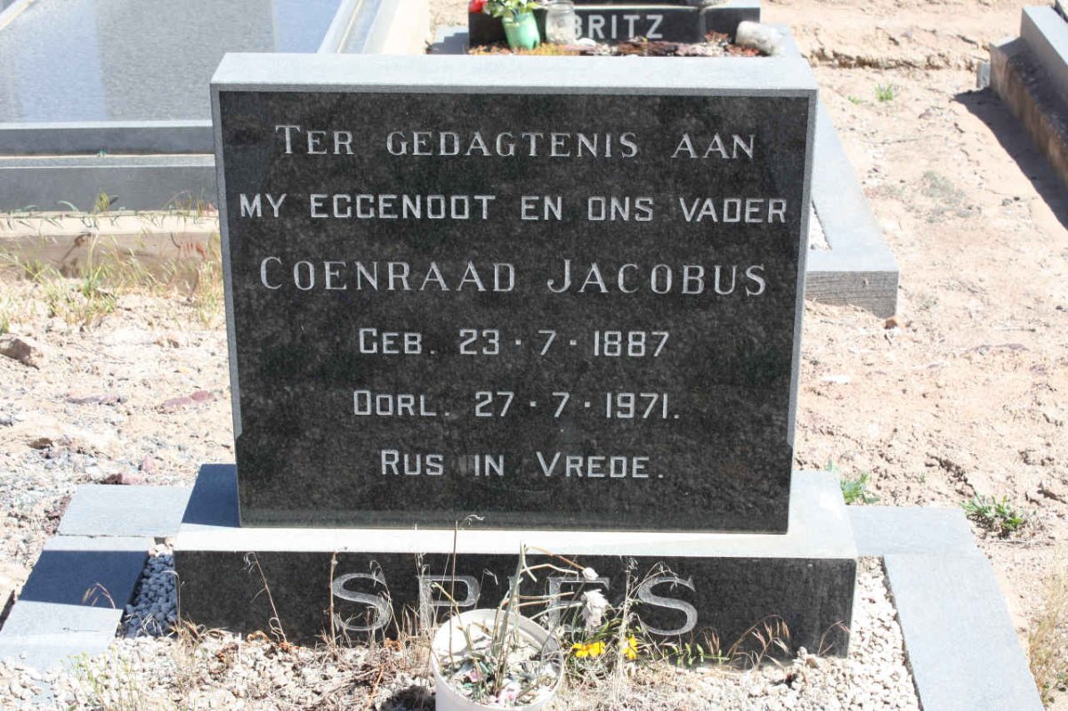 SPIES Coenraad Jacobus 1887-1971