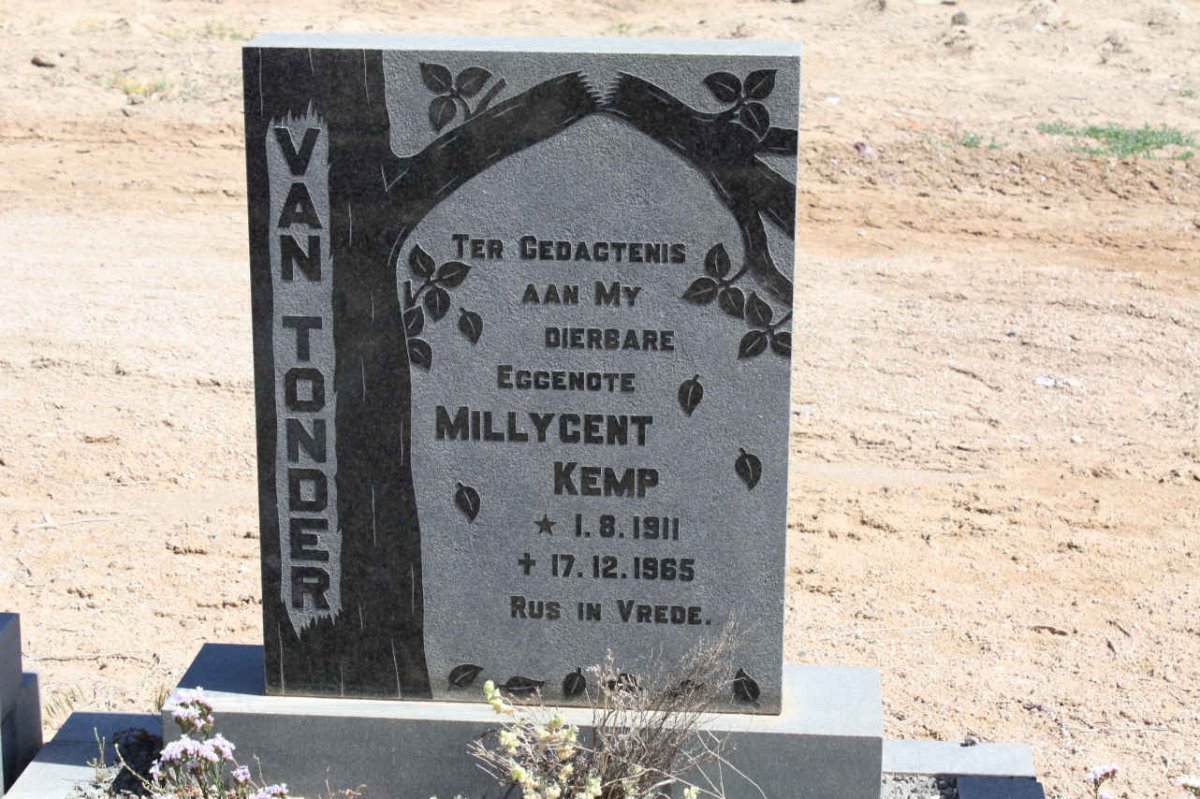 TONDER Millycent Kemp, van 1911-1965
