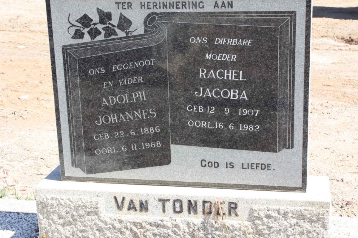 TONDER Adolph Johannes, van 1886-1968 &amp; Rachel Jacoba 1907-1982