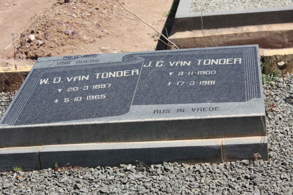 TONDER W.O., van 1897-1965 &amp; J.C. 1900-1981