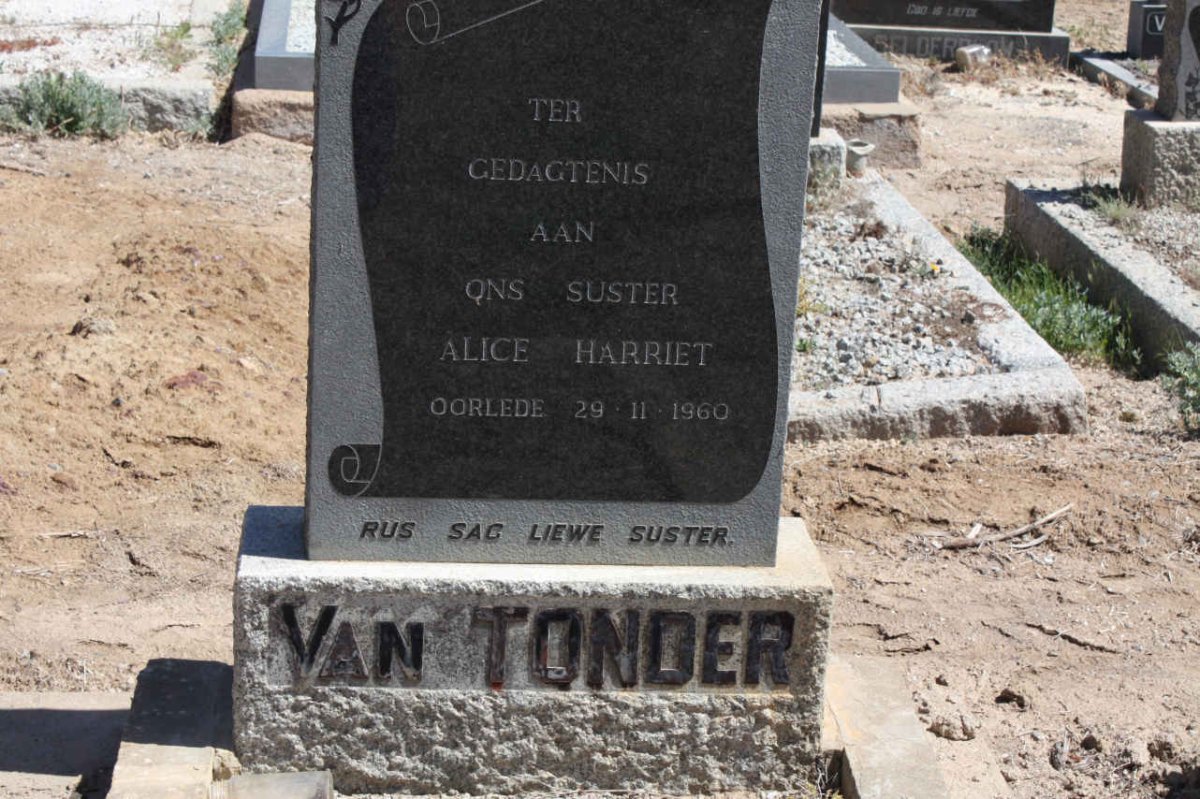 TONDER Alice Harriet, van  -1960