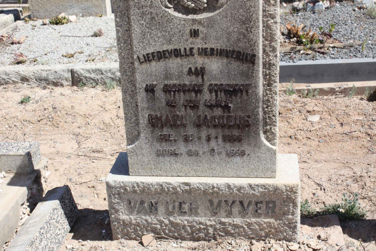 VYVER  Charl Jacobus, van der 1896-1969