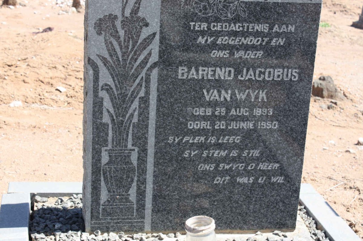 WYK Barend Jacobus, van 1893-1950