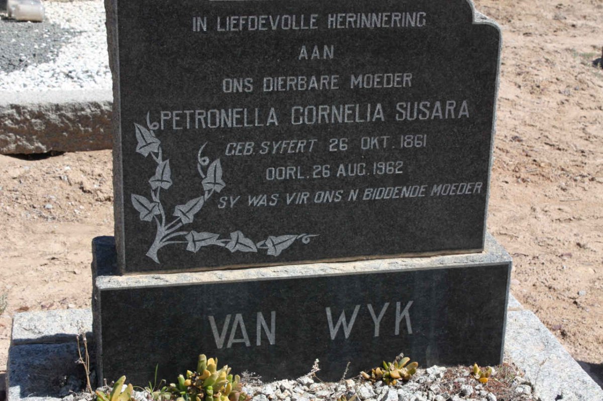 WYK Petronella Cornelia Susara, van nee SYFERT 1861-1962
