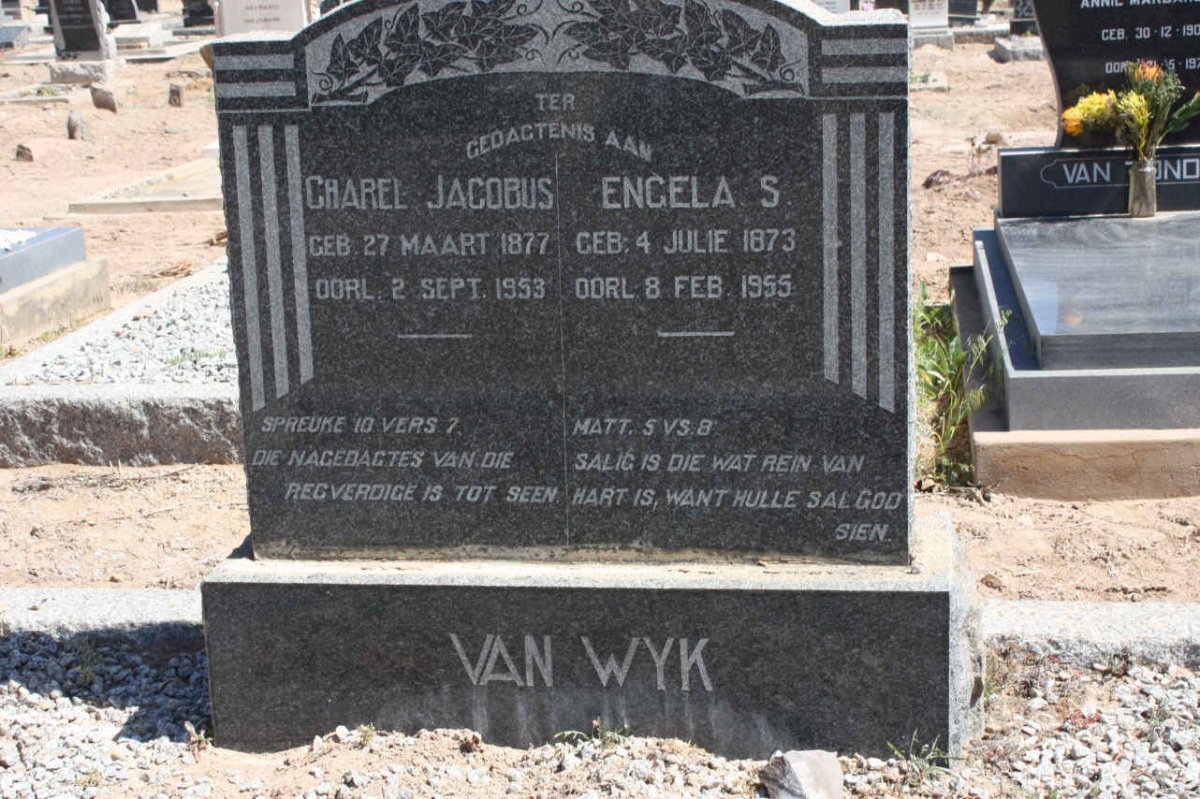 WYK Charel Jacobus, van 1877-1953 &amp; Engela S. 1873-1955