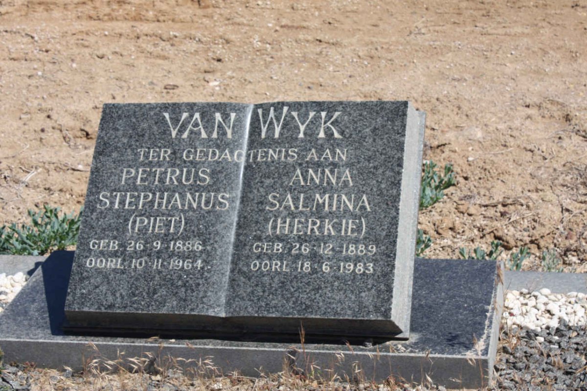 WYK Petrus Stephanus, van 1886-1964 &amp; Anna Salmina 1889-1983