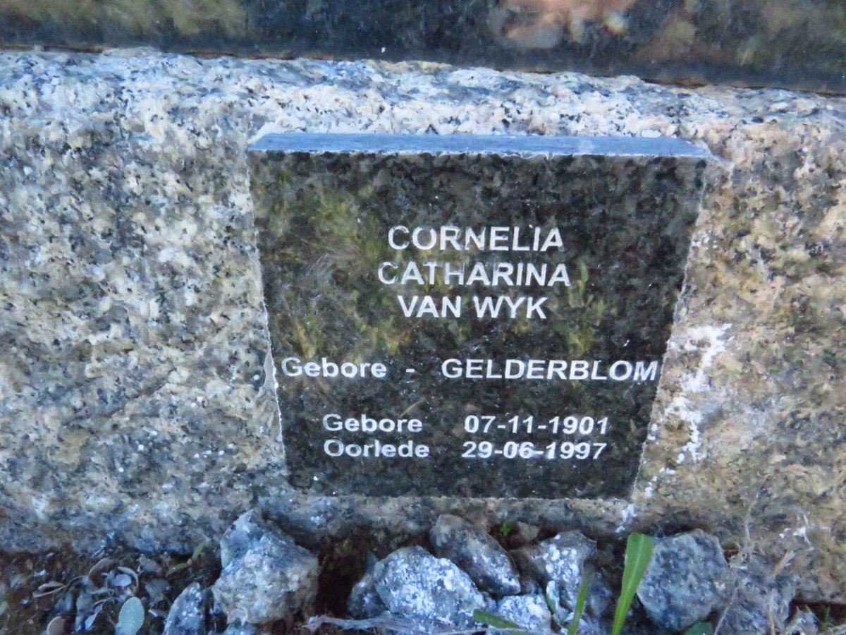 WYK Cornelia Catharina, van nee GELDERBLOM 1901-1997