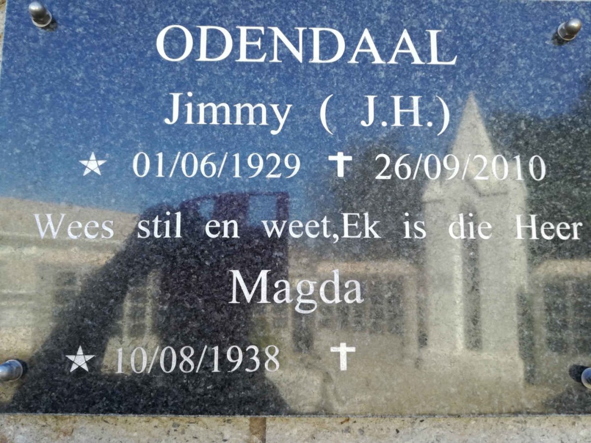 ODENDAAL J.H. 1929-2010 &amp; Magda 1938-