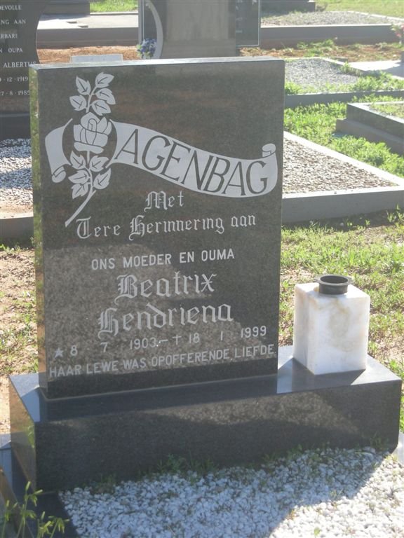 AGENBAG Beatrix Hendriena 1903-1999