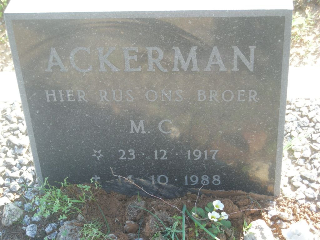 ACKERMAN M.C. 1917-1988