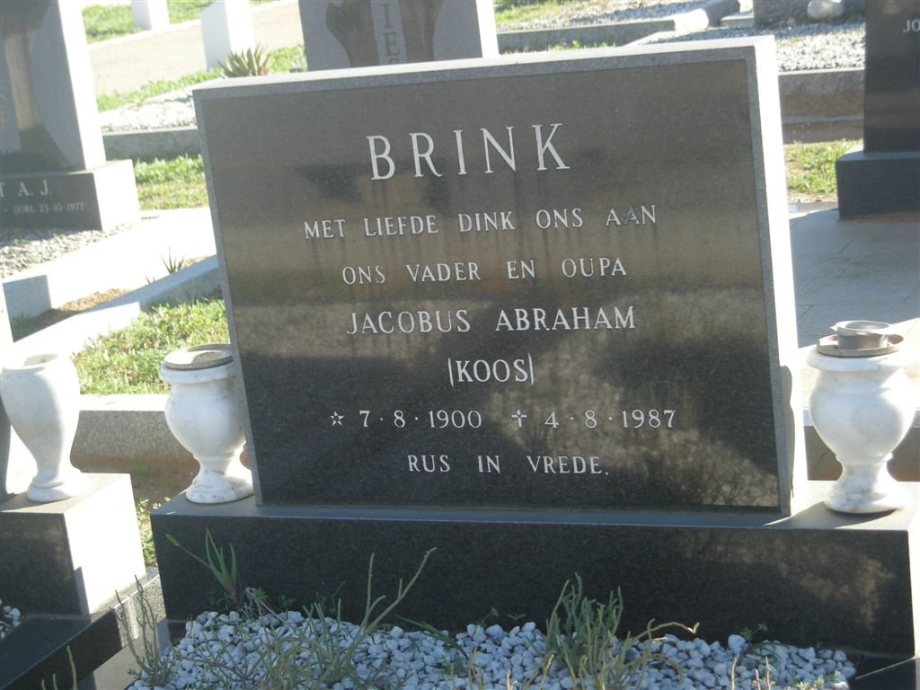 BRINK Jacobus Abraham 1900-1987
