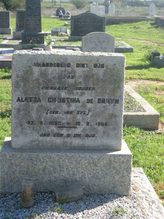BRUYN Aletta Christina, de nee VAN ZYL 1890-1965