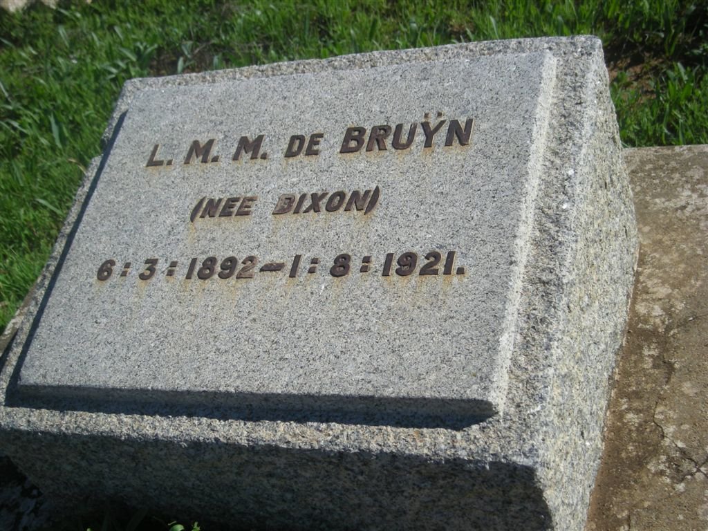 BRUYN L.M.M., de nee DIXON 1892-1921