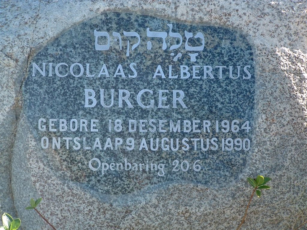 BURGER Nicolaas Albertus 1964-1990