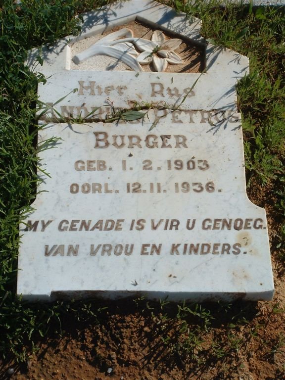 BURGER Andries Petrus 1903-1936