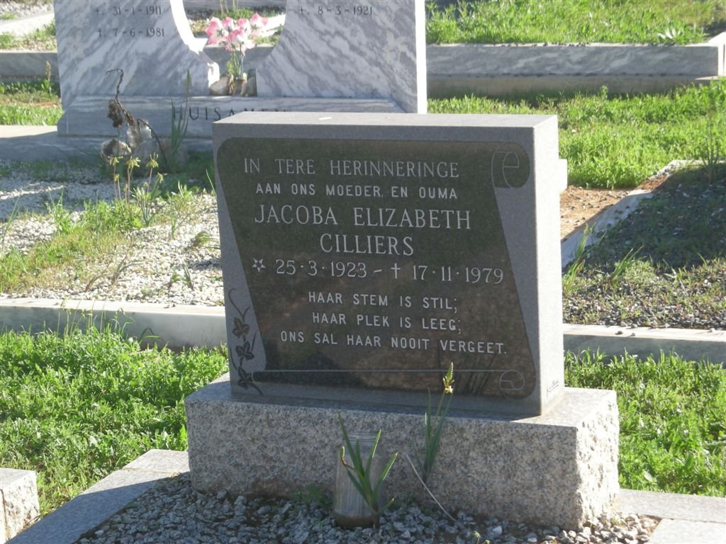 CILLIERS Jacoba Elizabeth 1923-1979