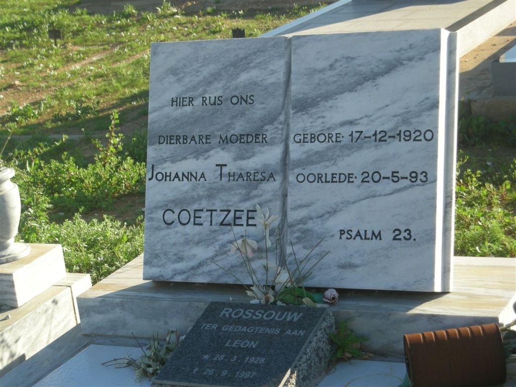 COETZEE Johanna Tharesa 1920-1993, ROSSOUW Leon 1928-1997
