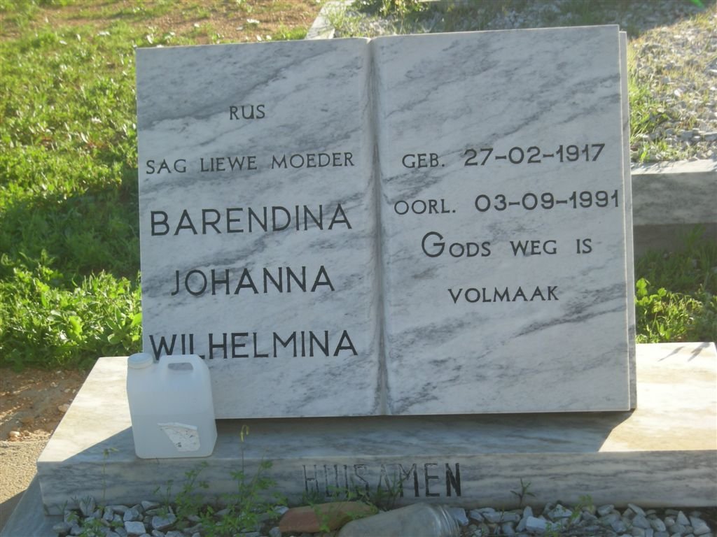 HUISAMEN Barendina Johanna Wilhelmina 1917-1991