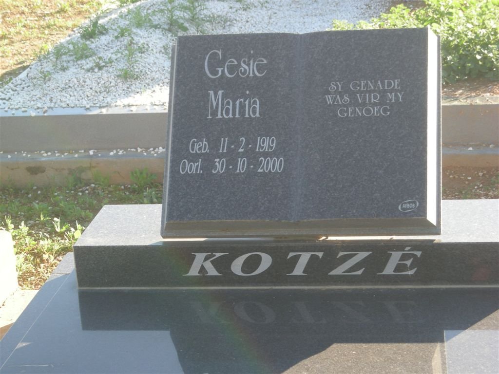 KOTZE Gesie Maria 1919-2000