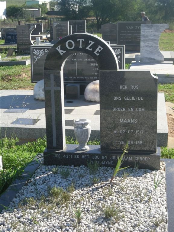 KOTZE Maans 1917-1991