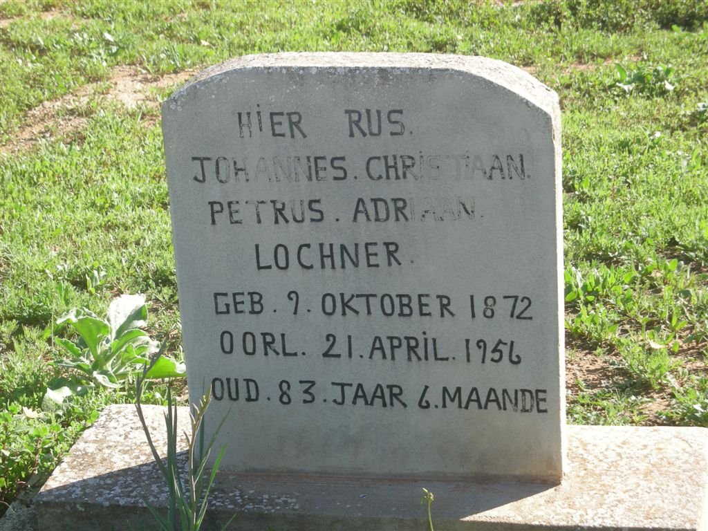LOCHNER Johanne Christiaan Petrus Adriaan 1872-1956