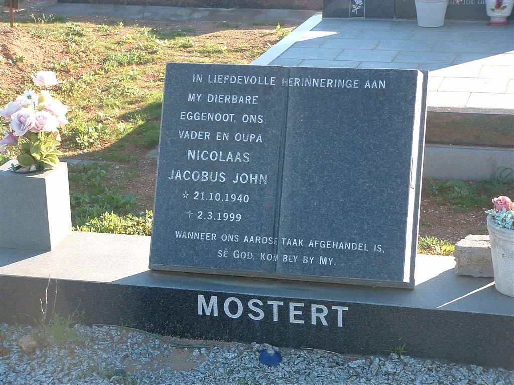 MOSTERT Nicolaas Jacobus John 1940-1999