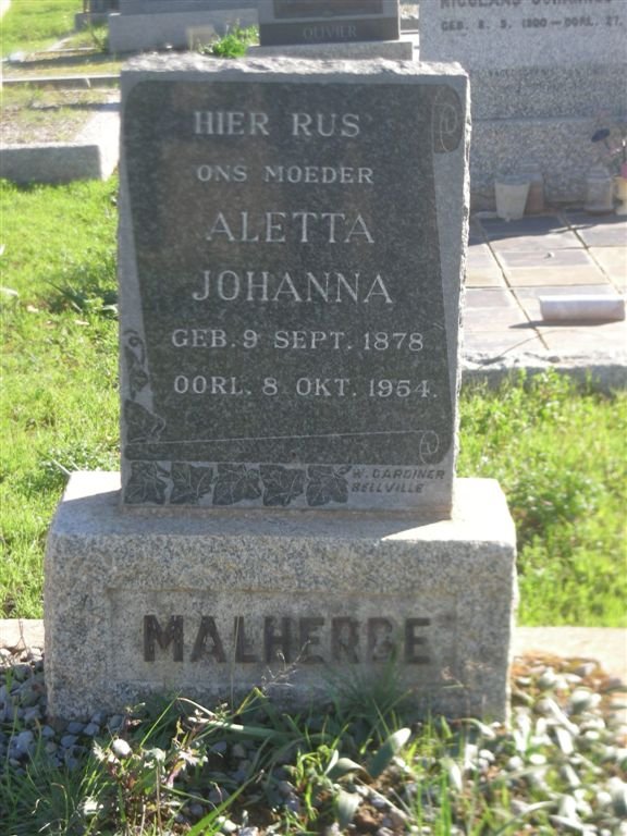 MALHERBE Aletta Johanna 1878-1954